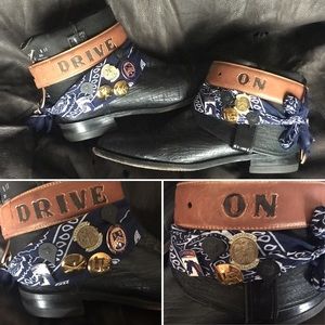 Johnny Cash inspired Customized black boots